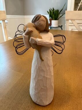 Willow Tree- Angel of Friendship girl with yellow dog